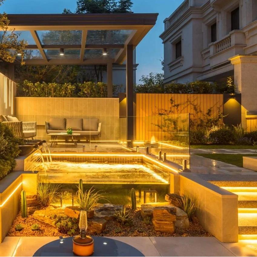 Luce impermeabile del patio con guida alla selezione della temperatura del colore